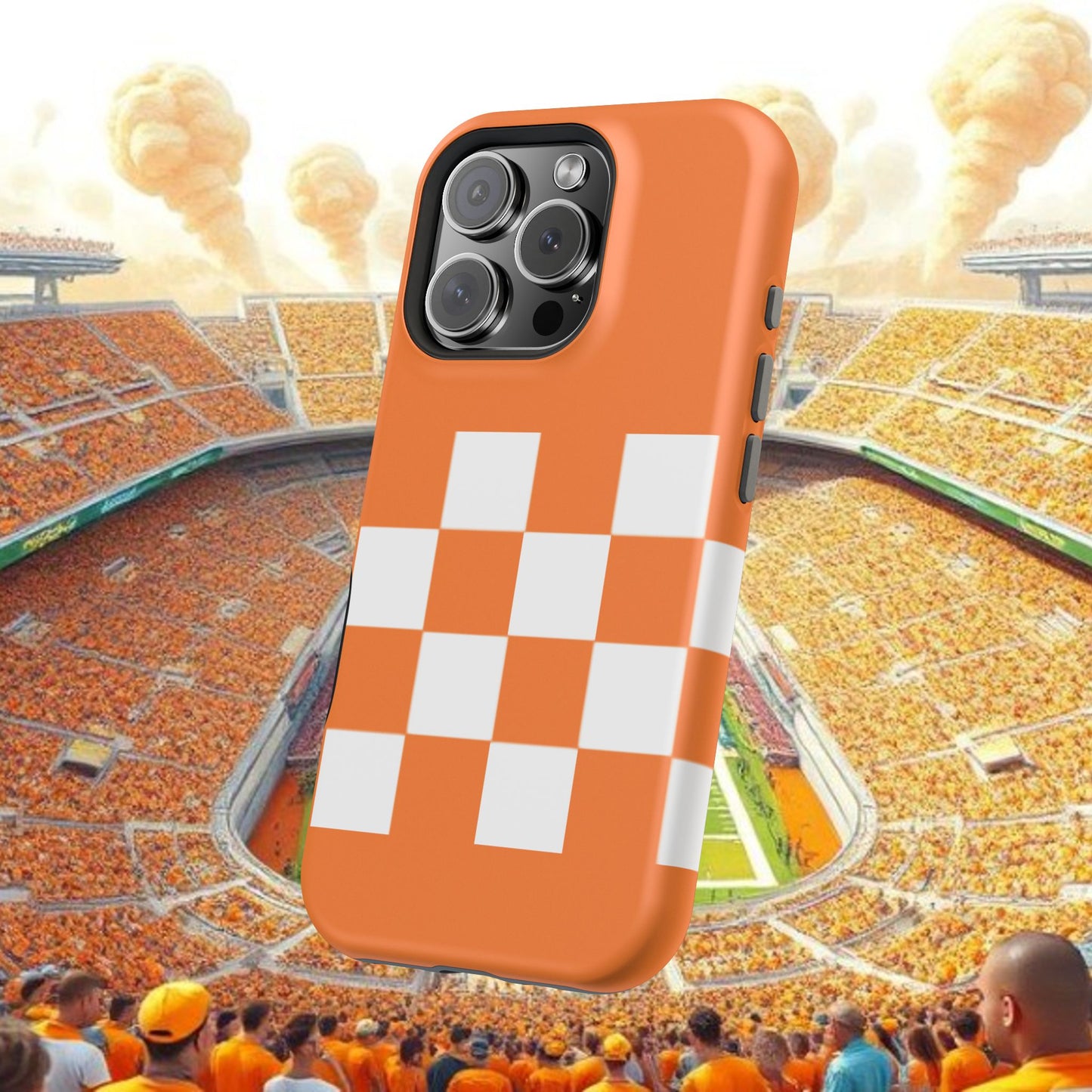 Vibrant Checkerboard Magnetic Tough Cases for Phones, Sports Fans' Accessory, Durable Protection, Tennessee Design, Custom Cases, Gift Ideas