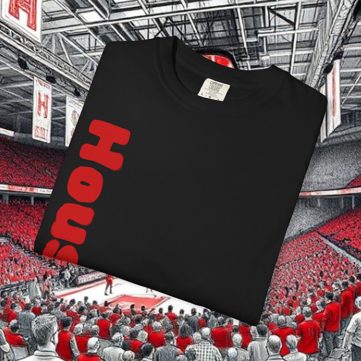 Houston Unisex Garment-Dyed T-Shirt, Stadium Shirt, College Spirit Wear, Casual Tee, Game Day Apparel, Fan Gear