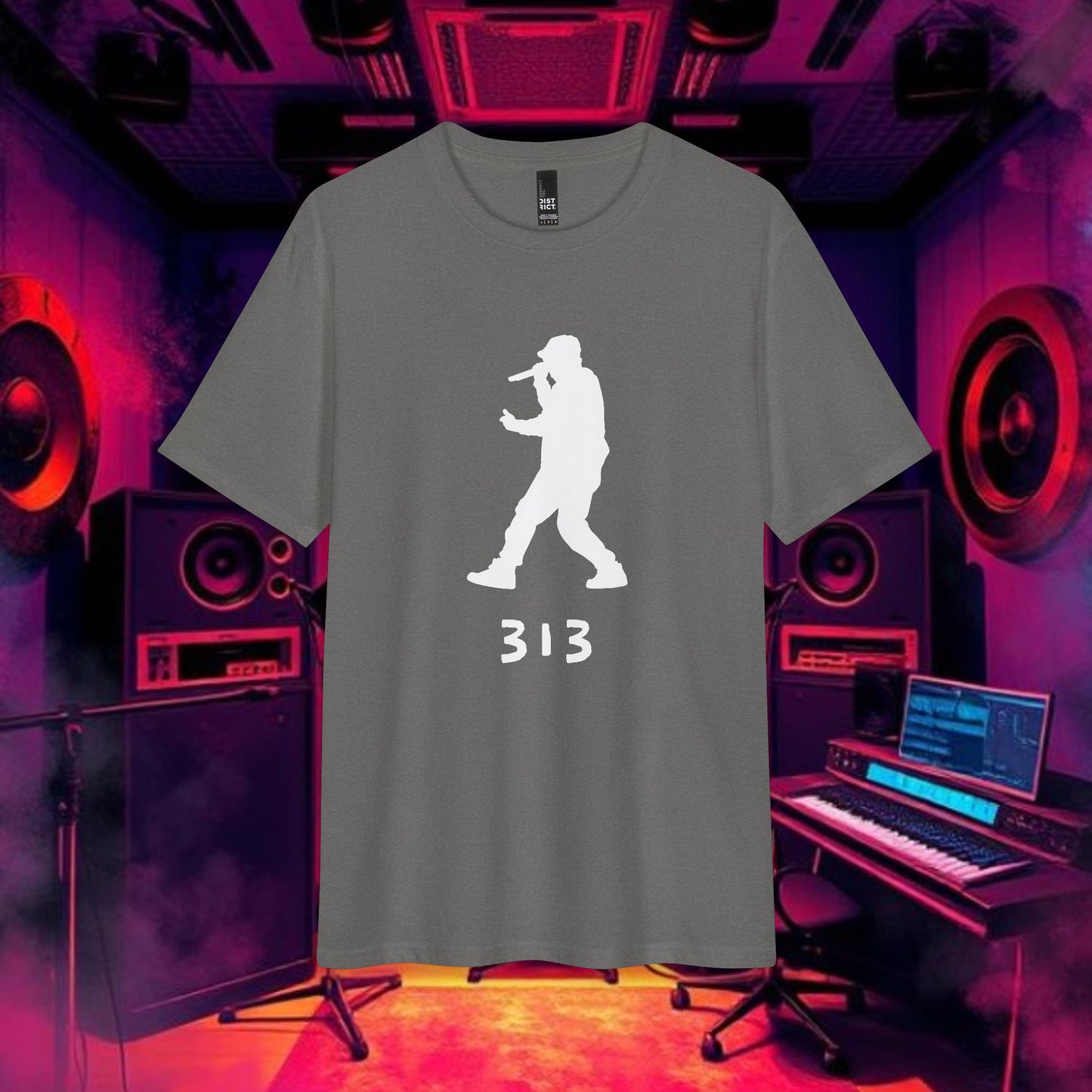 313 Rapper Silhouette Tee — Detroit Hip Hop T-Shirt
