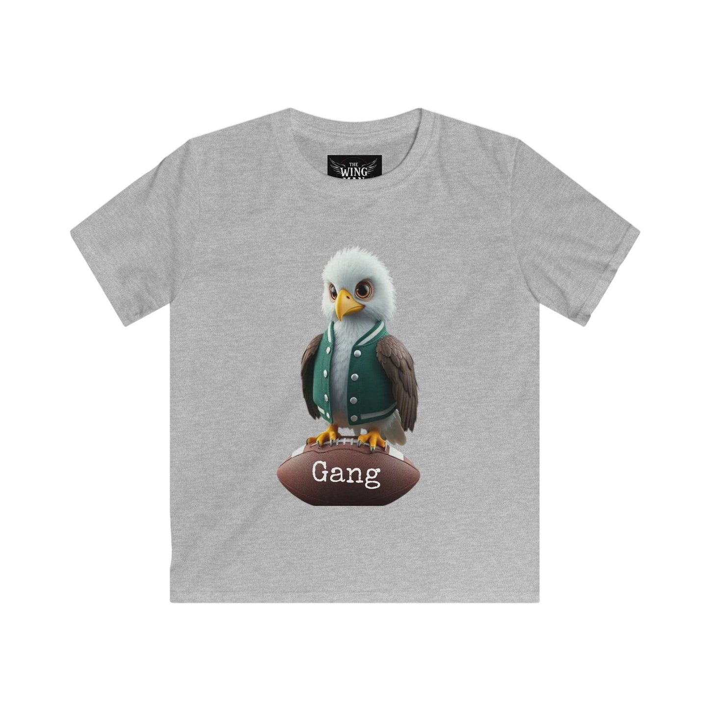 Eagle Kids Softstyle Tee, Cute Mascot Shirt, Birthday Gift, Eco-Friendly Clothing, Playtime Outfit, Gameday Tee