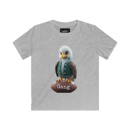 Eagle Kids Softstyle Tee, Cute Mascot Shirt, Birthday Gift, Eco-Friendly Clothing, Playtime Outfit, Gameday Tee