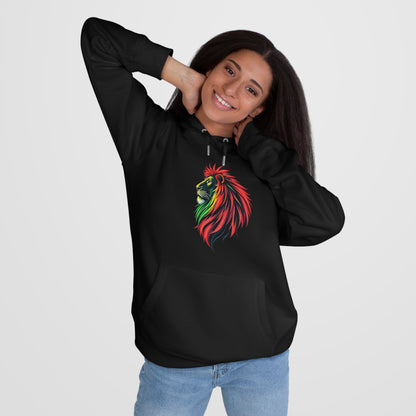 Vibrant Lion King Hoodie, Warm and stylish with Artistic and Vibrant Lion Graphic.