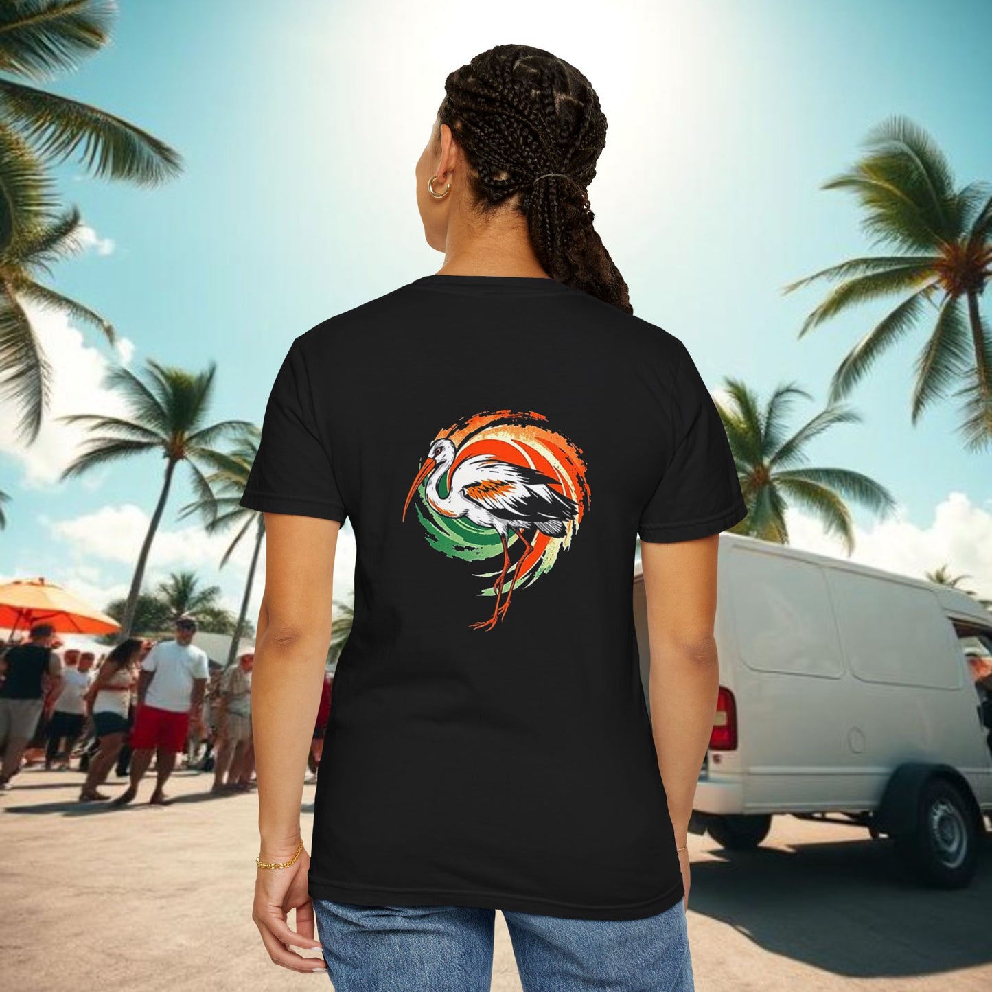 Miami Vibe Unisex Garment-Dyed T-shirt, Casual Wear, Summer Fashion, Nature Lovers, Beach Party, Gift Idea