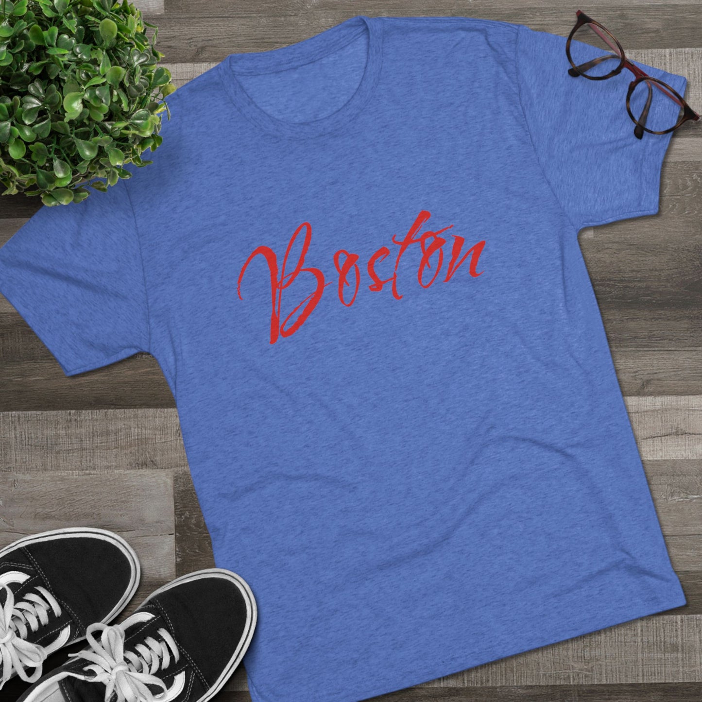 Boston Script Tee — Lightweight City Souvenir T‑Shirt, Super Comfortable Tri-Blend, Perfect for Gameday