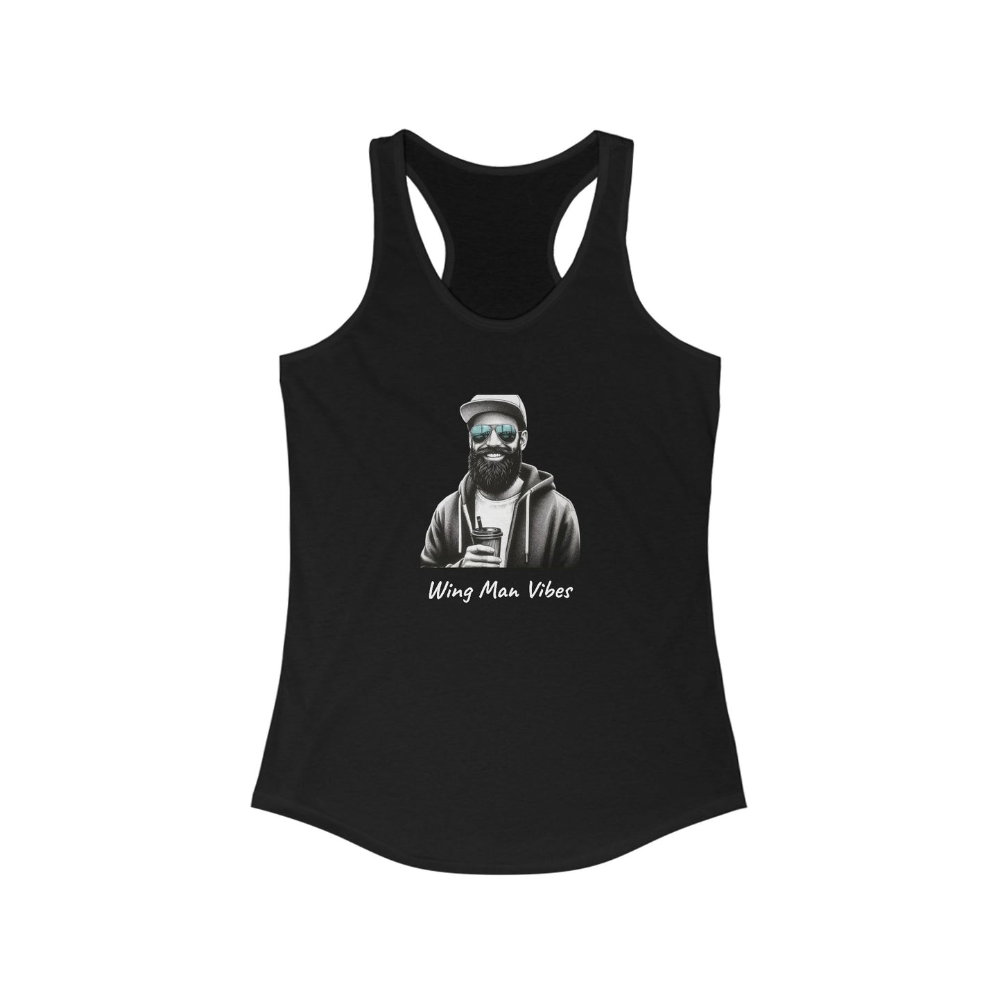 Wing Man Vibes Racerback Tank for Women | Summer Style, Workout Top, Gift for Her, Beachwear, Graphic Tee, Casual Fashion