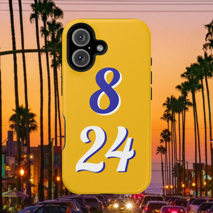 Vibrant Sports Phone Case, 8 24 Tribute, Impact-Resistant Case, Gift for Basketball Fans, Durable Phone Cover, Summer Vibe, Celebration