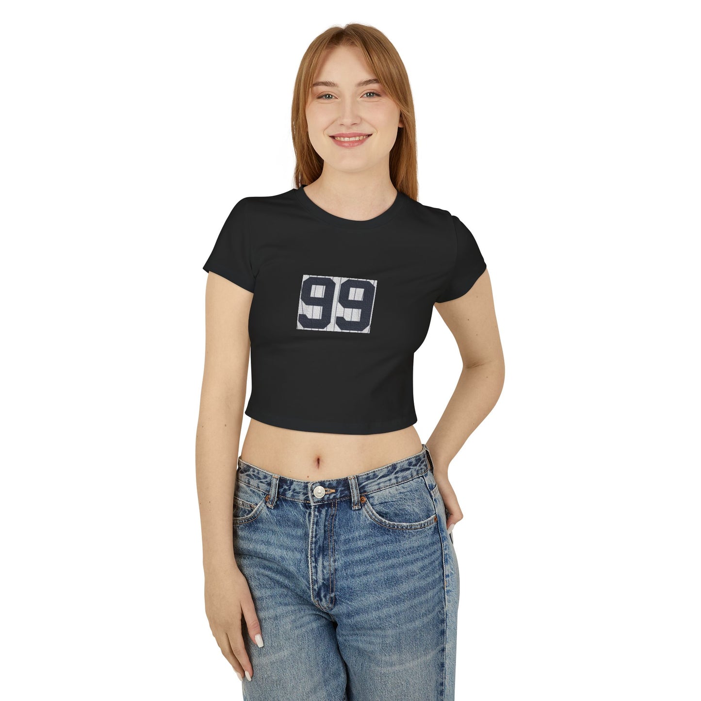 Baseball Stars 99 Graphic Women's Baby Tee, Cute Casual Top, Trendy Crop Tee, Summer T-Shirt, Gift for Her, Unique Party Wear