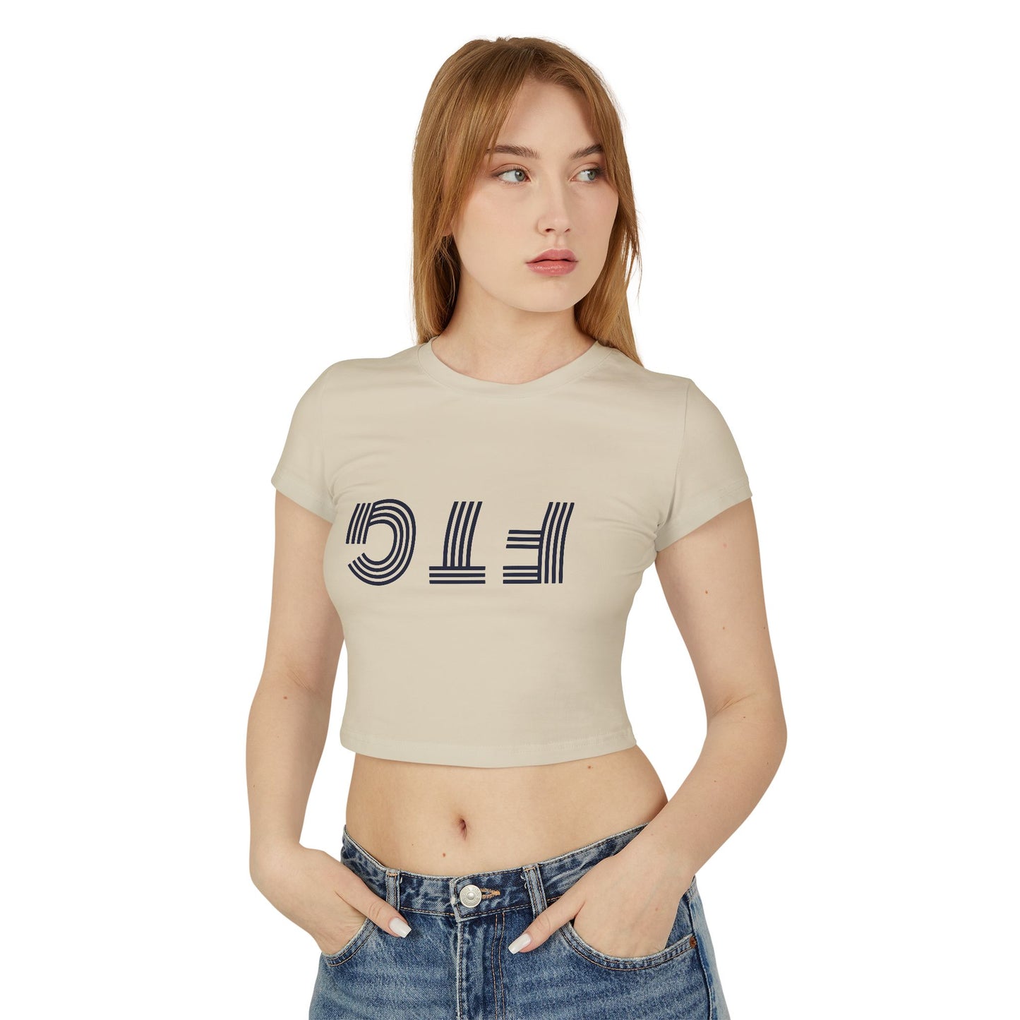 Upside Down FTG Stylish Women's Baby Tee - Trendy Crop Top, Casual Outfits, Birthday Gift, Bobcat Games, Everyday Essentials