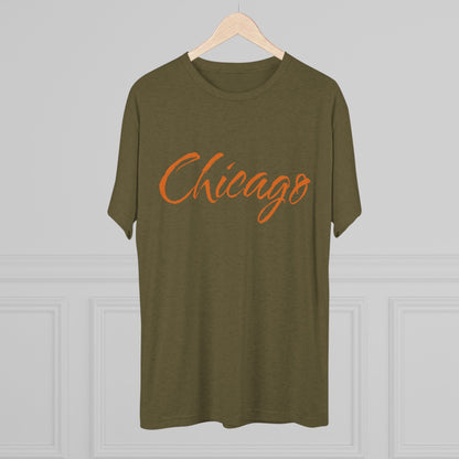 Chicago Script Tee – Handwritten City Shirt, Tr-Blend, Super Soft T-Shirt, Perfect for Gameday
