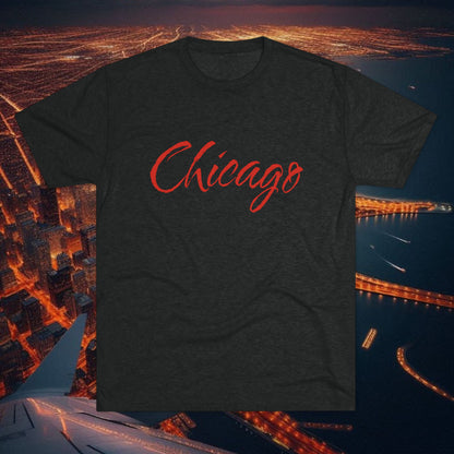 Chicago Script Tee – Handwritten City Shirt, Tr-Blend, Super Soft T-Shirt, Perfect for Gameday