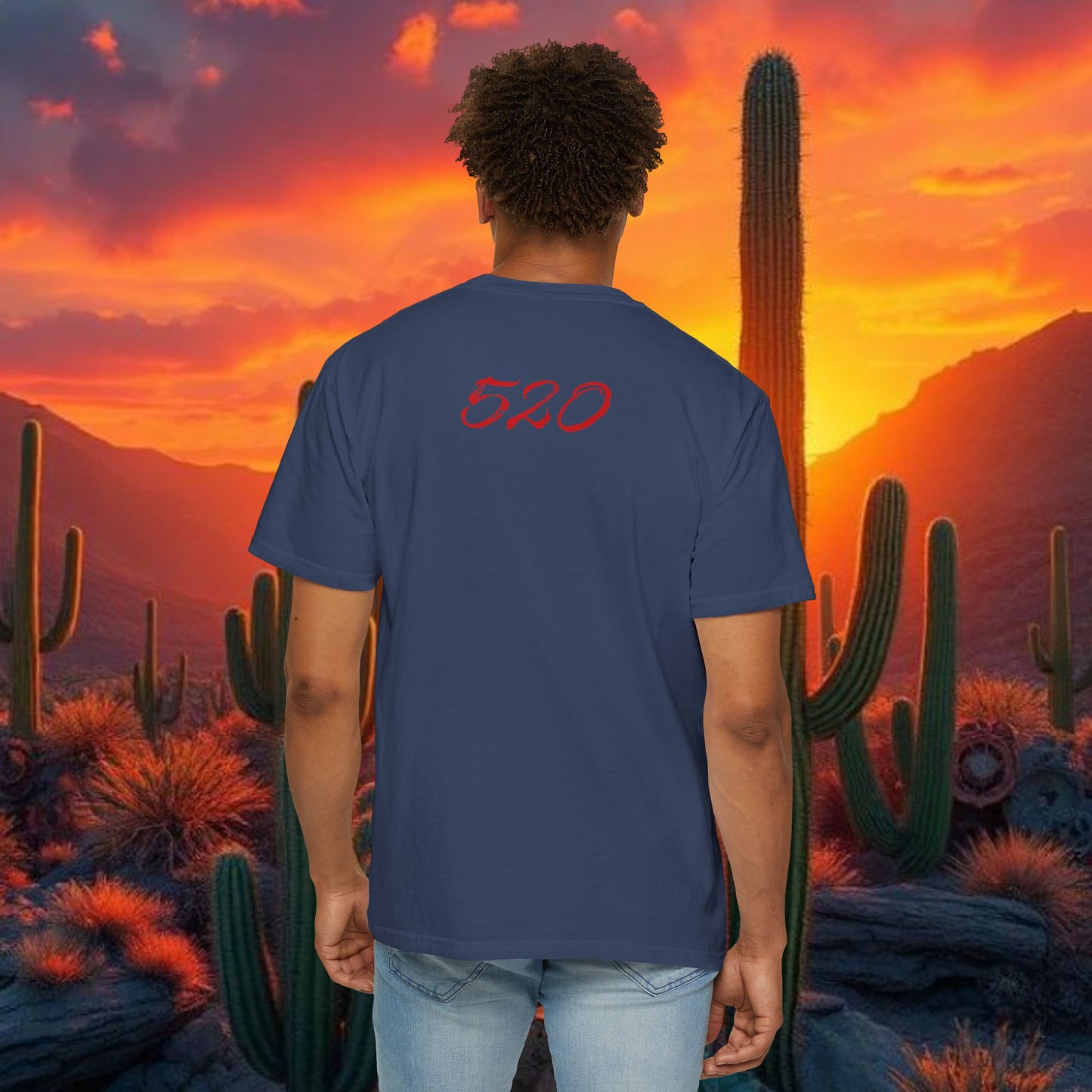 Tucson Arizona Area Code T-Shirt — 520 Back Print, Southwestern Travel Tee, Soft-Style