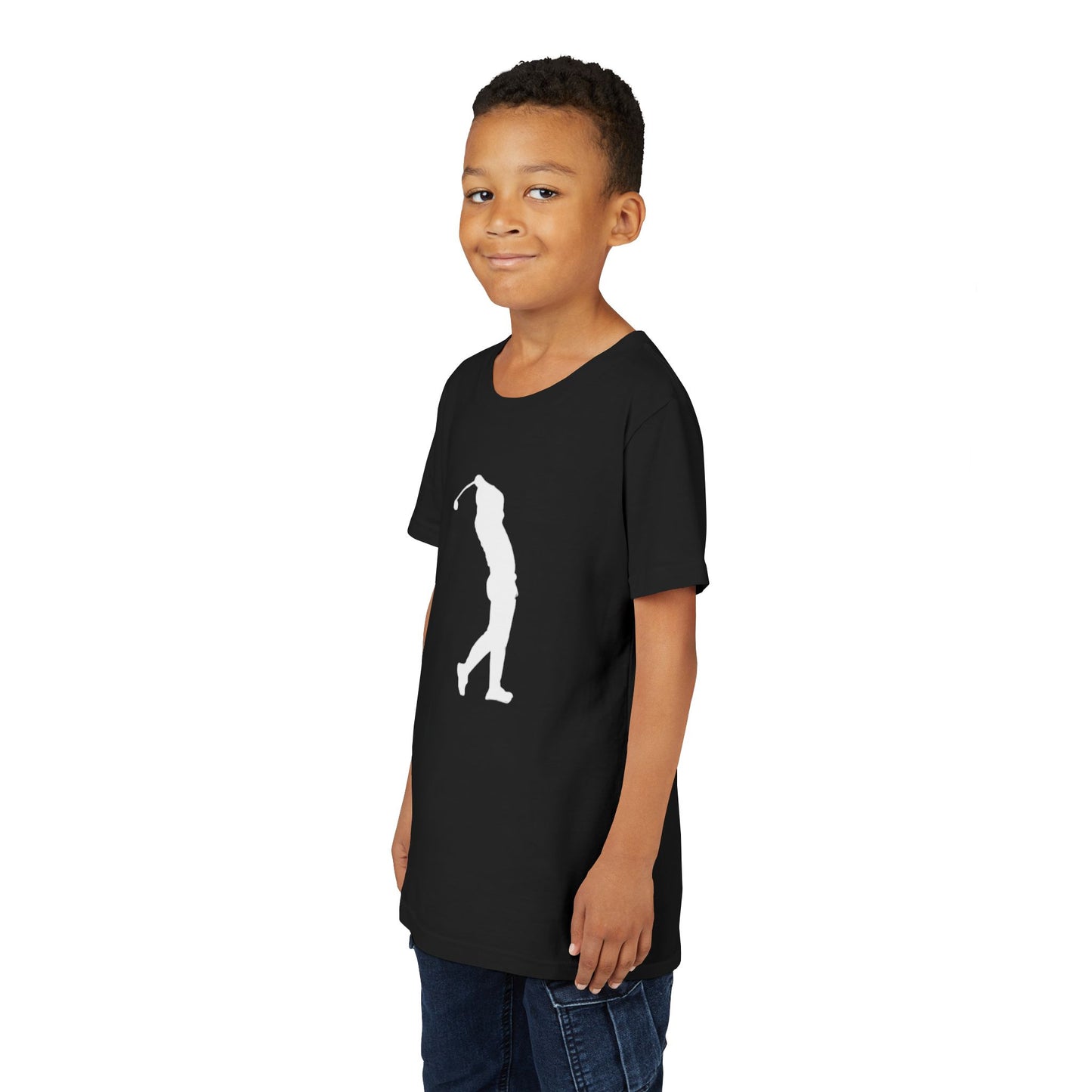 Youth Golf T-Shirt — Silhouette Golfer Short Sleeve Tee