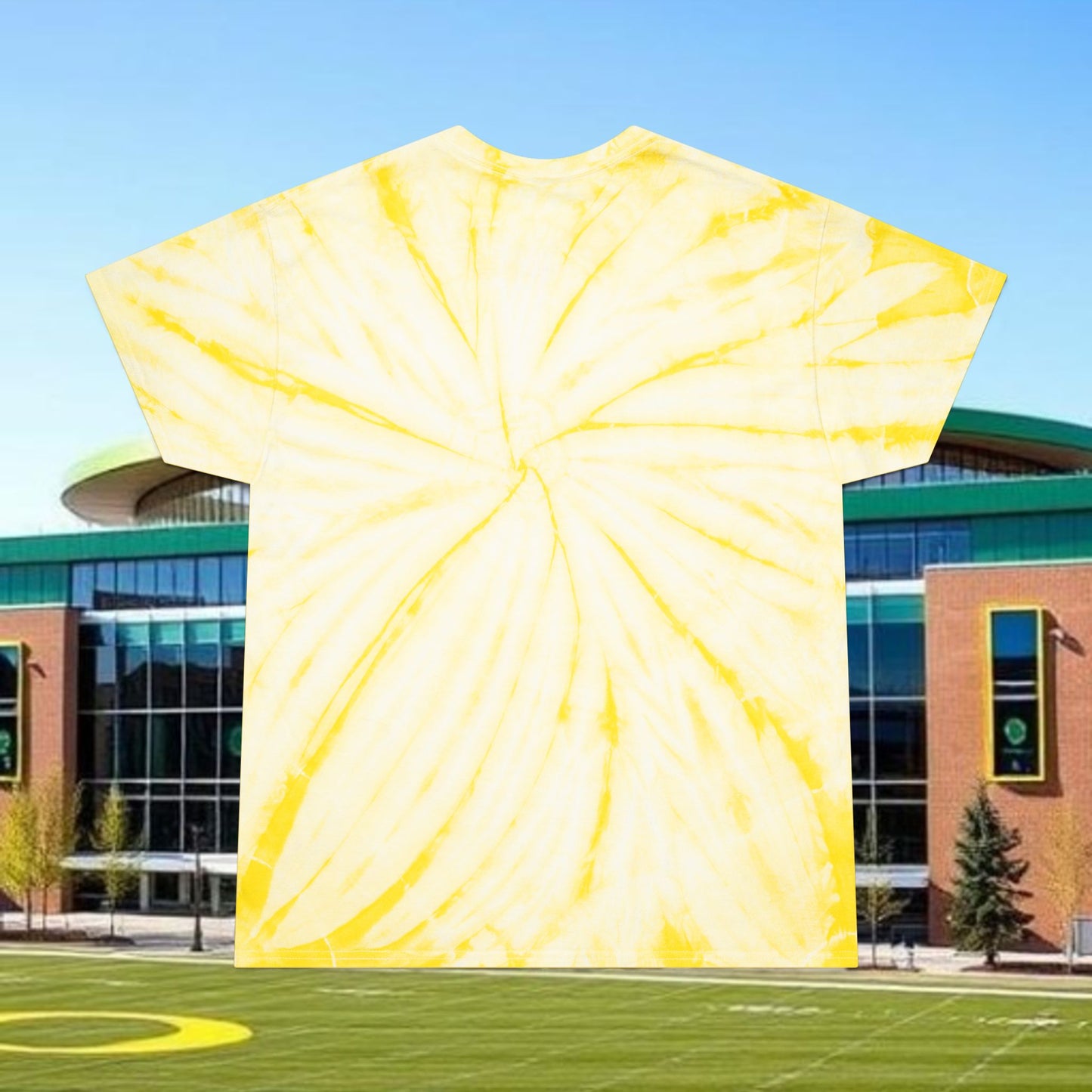 Vibrant Tie-Dye Football Inspired Tee, Fun Summer Shirt, Quirky Casual Top, Great for Festivals, Perfect Gift for Kids