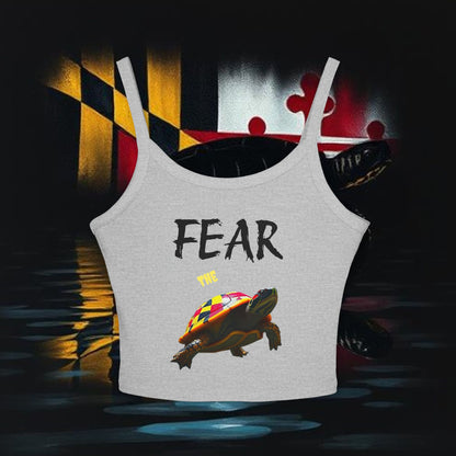 Fear Turtle Print Women's Tank Top, Cool Summer Apparel, Gym Top, Festival Wear, Maryland Fashion