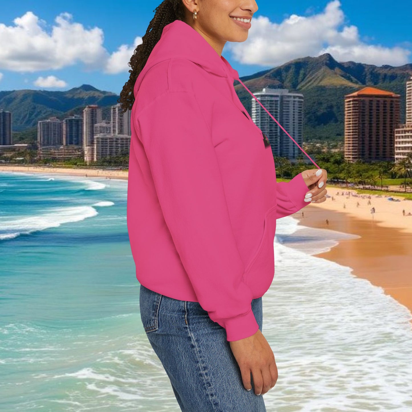 Hawaiian Hooded Sweatshirt with Floral Haka Design, Casual Wear, Beach Outfit, Gift for Dancers, Athletes, Summer Vibes