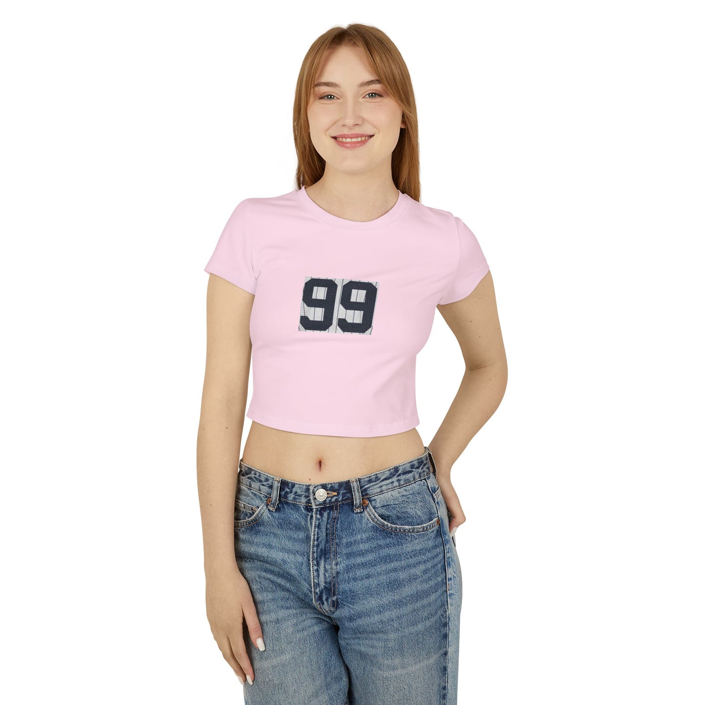 Baseball Stars 99 Graphic Women's Baby Tee, Cute Casual Top, Trendy Crop Tee, Summer T-Shirt, Gift for Her, Unique Party Wear
