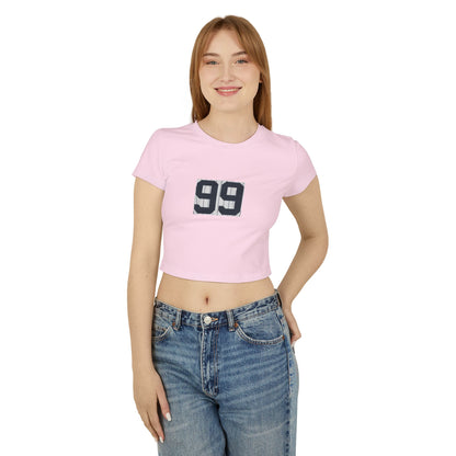 Baseball Stars 99 Graphic Women's Baby Tee, Cute Casual Top, Trendy Crop Tee, Summer T-Shirt, Gift for Her, Unique Party Wear