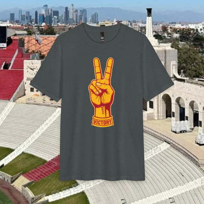 Victory Sign T‑Shirt — Retro Orange & Yellow Graphic Tee