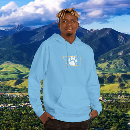 Montana Paw Hoodie — State Outline with Cat Paw Graphic (ESG GCG Back)
