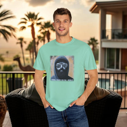 Wing Man Winning Money for The People, Urban Graphic T-shirt, Unisex Garment-Dyed Tee, Streetwear Style, Casual Summer Wear