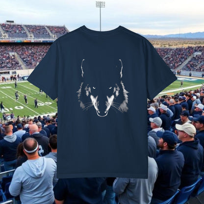 Reno Tee, Vertical Reno Logo and Subtle Wolf Graphic, Soft Style Shirt, Perfect style for Gameday