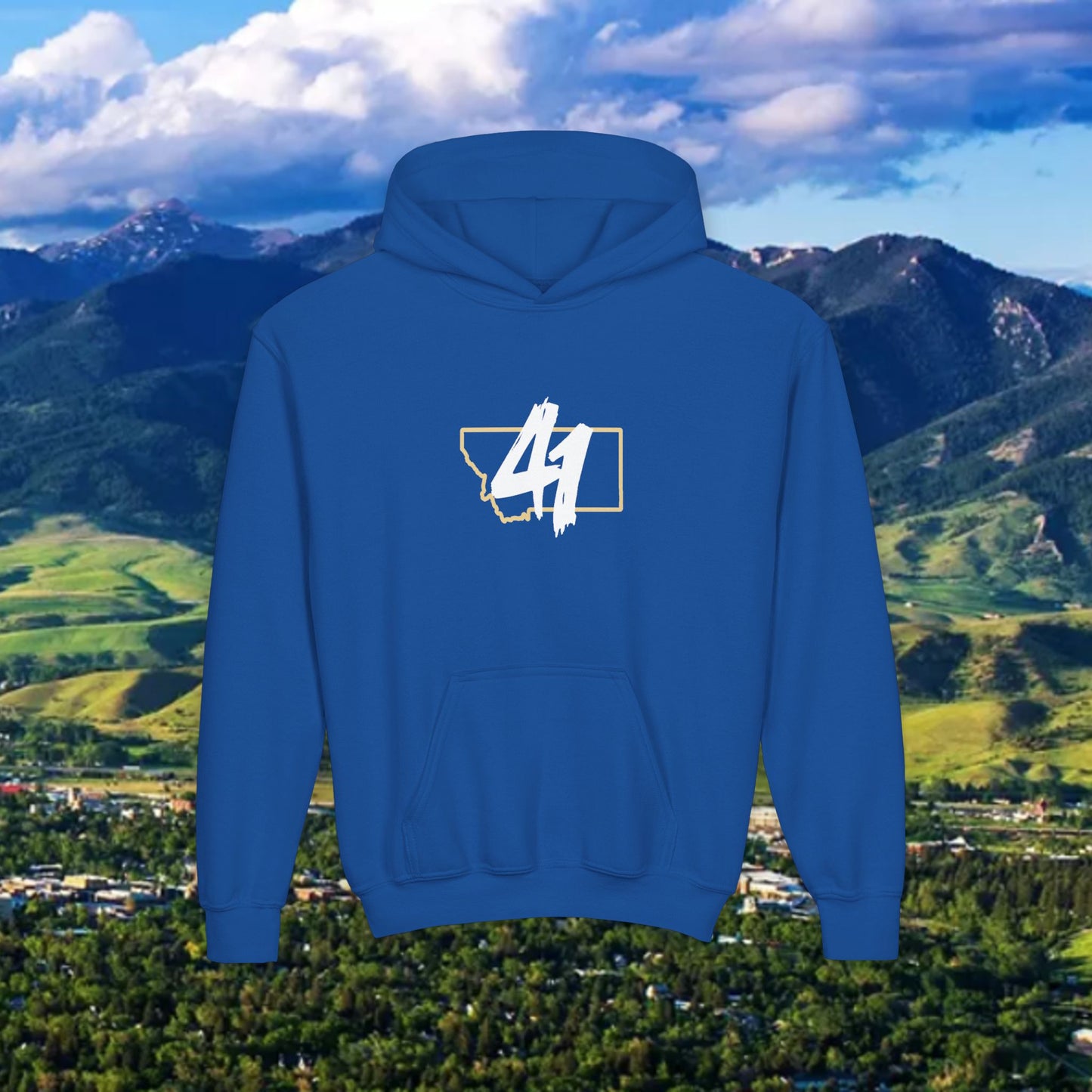 Youth Hoodie - '41' Minimalist Graphic Pullover