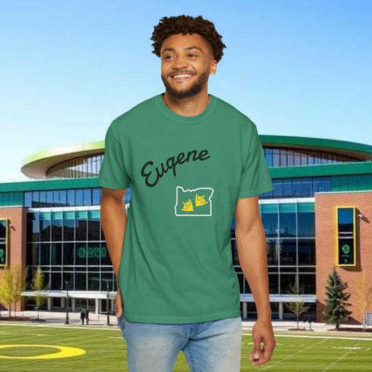 Eugene Oregon T-Shirt, Duck Foot Print T-Sirt. Soft Style. Perfect for Gameday or Relaxing at Home.