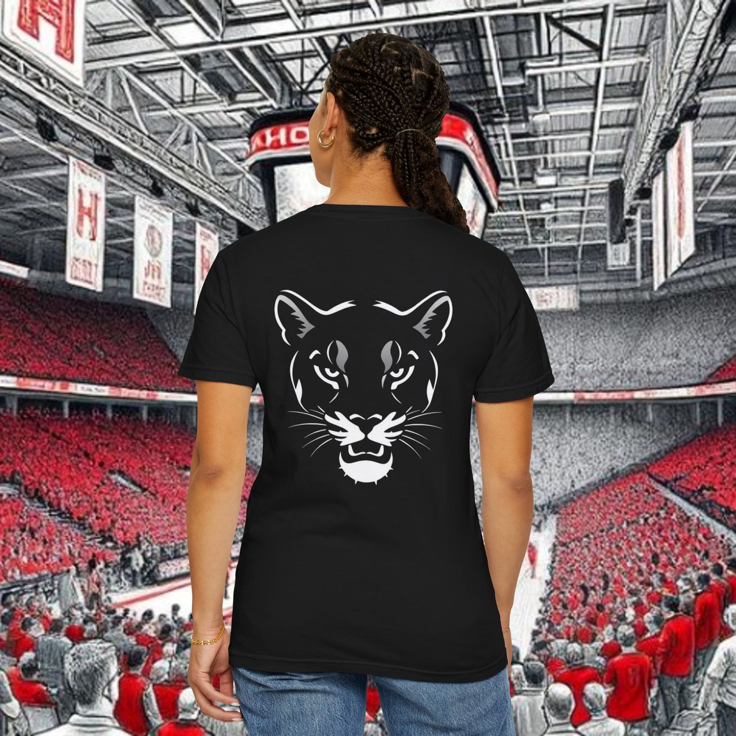 Houston Unisex Garment-Dyed T-Shirt, Stadium Shirt, College Spirit Wear, Casual Tee, Game Day Apparel, Fan Gear