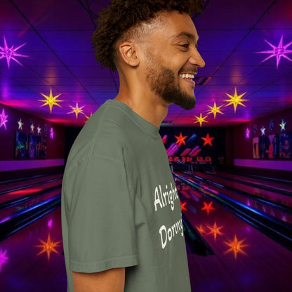 Vintage Garment-Dyed T‑Shirt — Minimal Retro Bowling Vibe, Lebowski Reference, Alright Donny