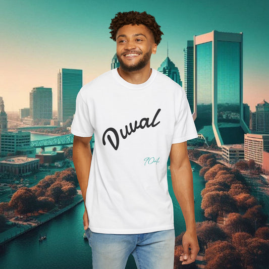 Duval Script T‑Shirt — Jacksonville Retro City Tee, Perfect for Gameday or Everyday Use. Soft style T-Shirt.