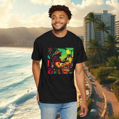 Vibrant Beach Vibes Unisex T-Shirt - Music & Paradise Design