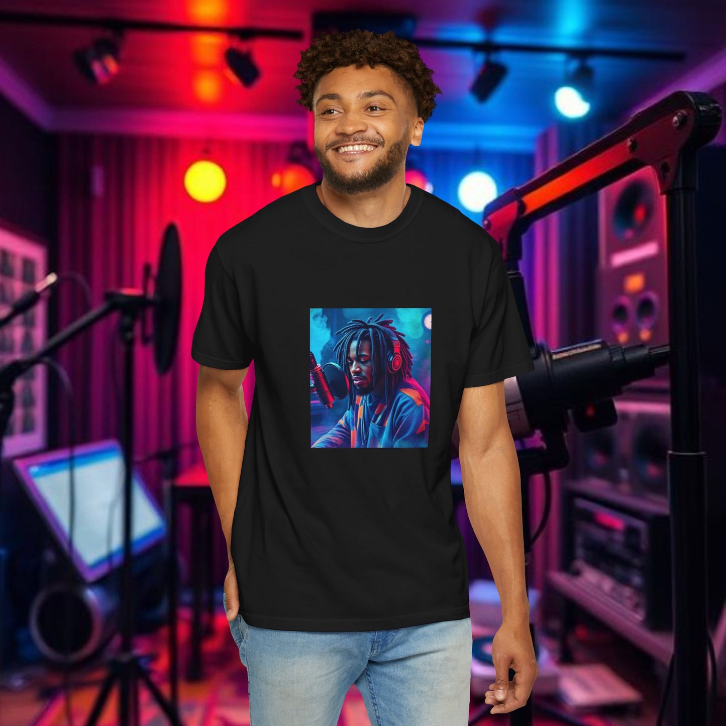 Vibrant Music Lover's T-Shirt, Artistic Tee for Musicians, Gift for Hip-Hop Fans, Unisex Apparel, Casual Streetwear Style