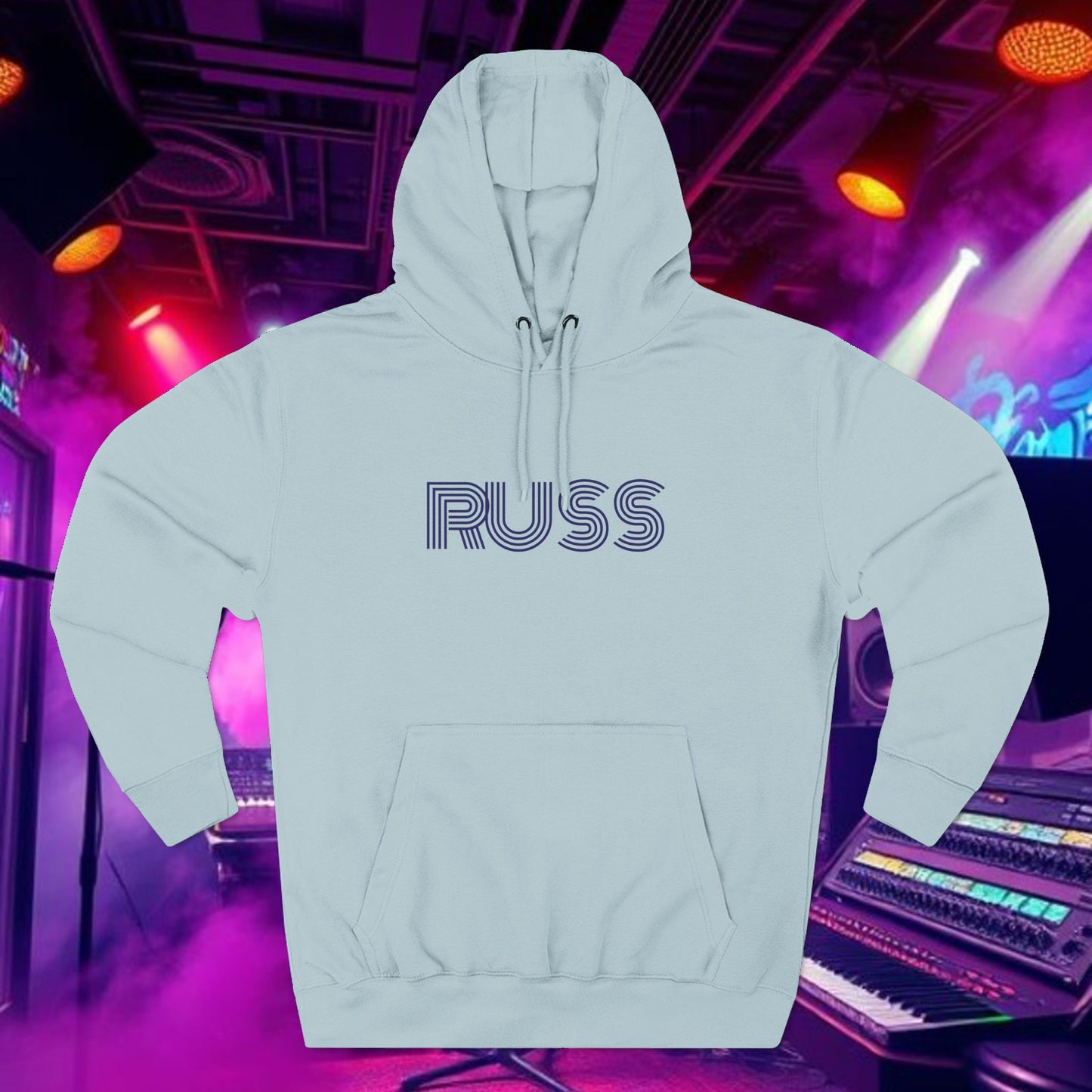 Russ Fleece Hoodie with RUSS Design, Perfect for Relaxation, Gifts, and Casual Outings, Urban Fashion, Rapper Hoodie