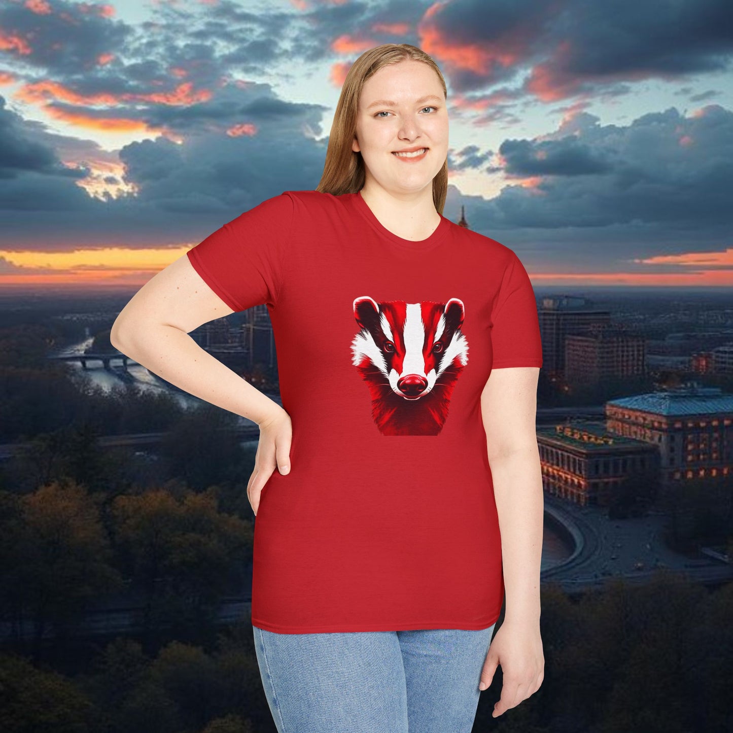 Badger Graphic Unisex T-Shirt | Sporty Comfort Tee, Gift for Fans, Game Day Apparel, College Spirit Wear, Outdoor Activities