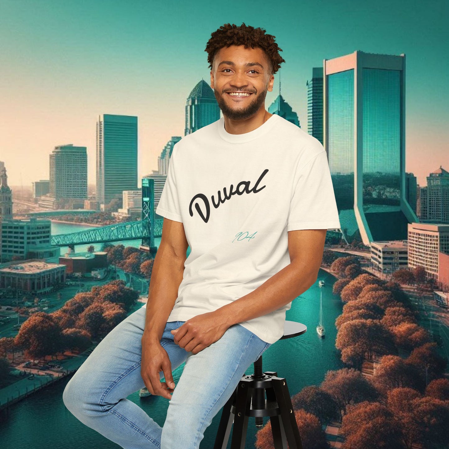 Duval Script T‑Shirt — Jacksonville Retro City Tee, Perfect for Gameday or Everyday Use. Soft style T-Shirt.