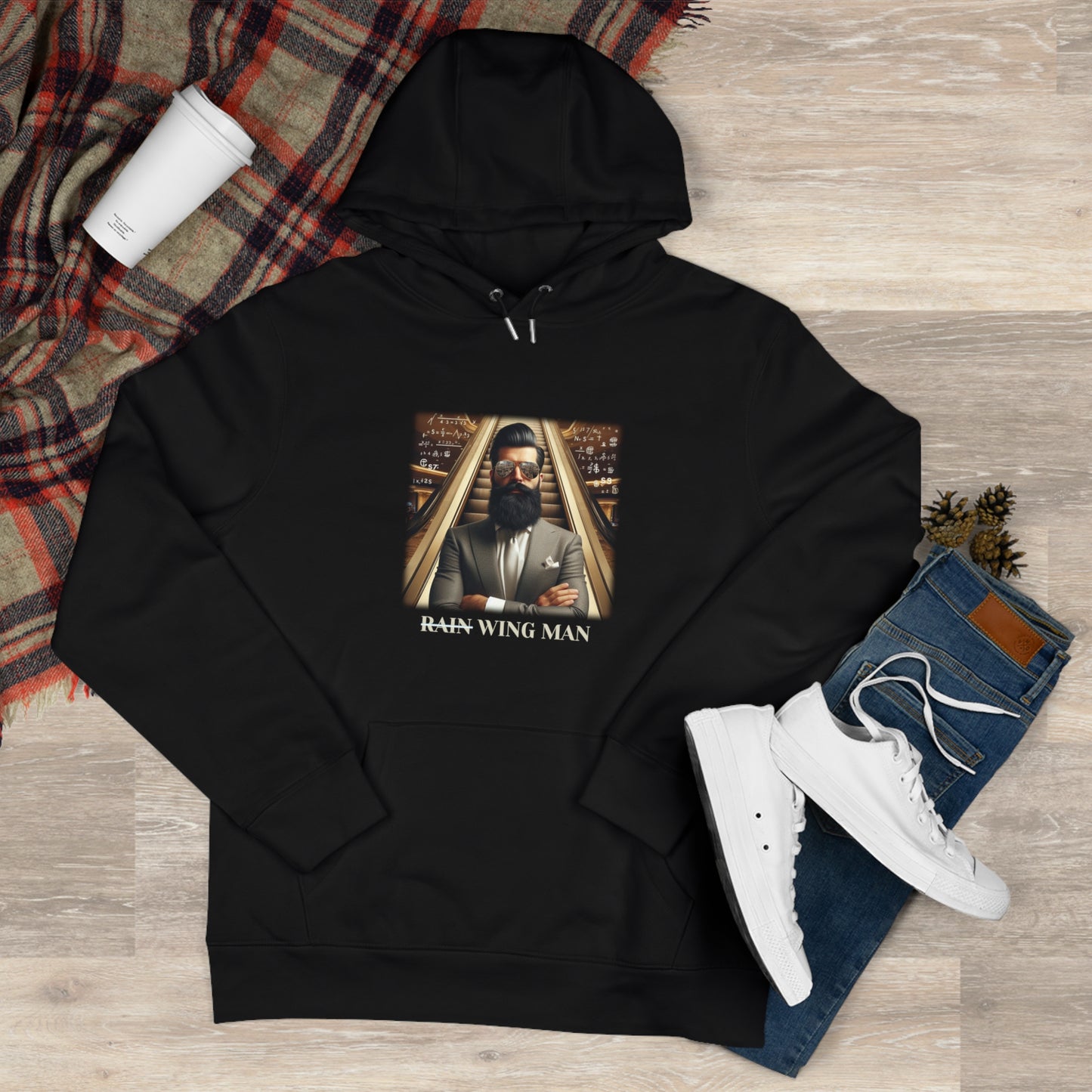 Wing Man Hooded Sweatshirt - Cozy Graphic Hoodie for King Vibe Lovers, Perfect for Casual Wear, Gifts, and Celebrations