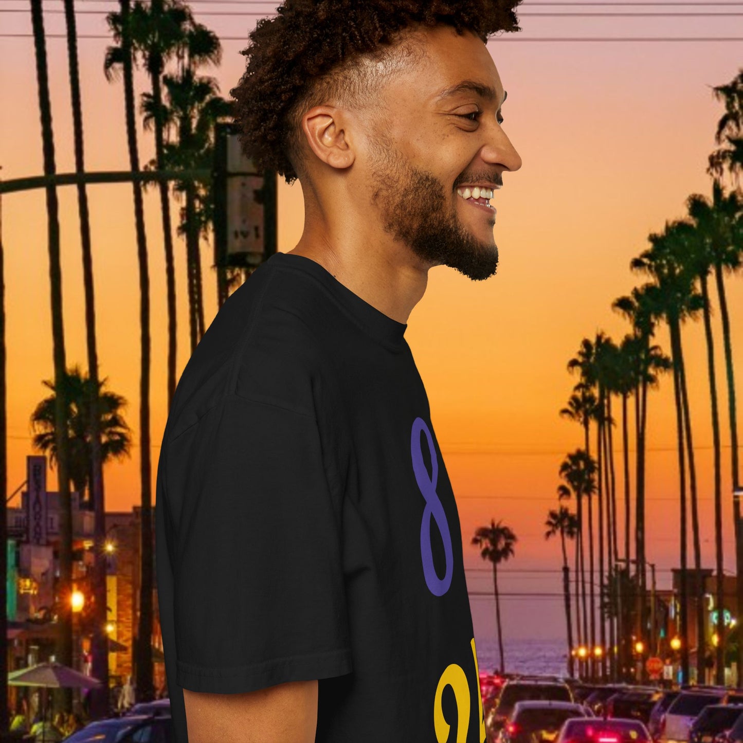 Legend Tribute Unisex Garment-Dyed T-Shirt with '8 & 24' and 'Bean' Text - Casual Wear, Gift for Friends