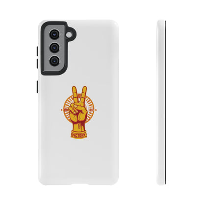 Victory Themed Stylish Phone Case - Tough Cases with Peace Sign Design, Customizable Phone Covers, Gift for Tojan Fans, Trendy Accessories