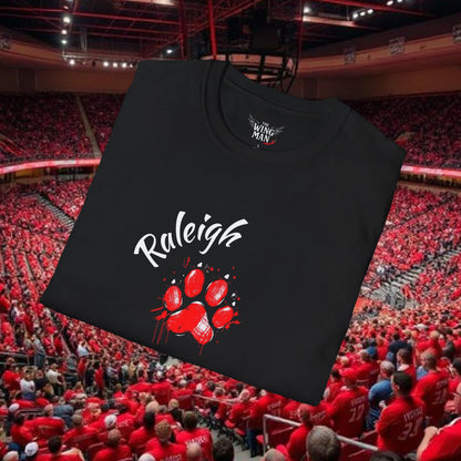 Raleigh Paw Print Unisex Softstyle T-Shirt, Fan Gear, College Spirit Wear, Game Day Apparel, Unique Gift for Students