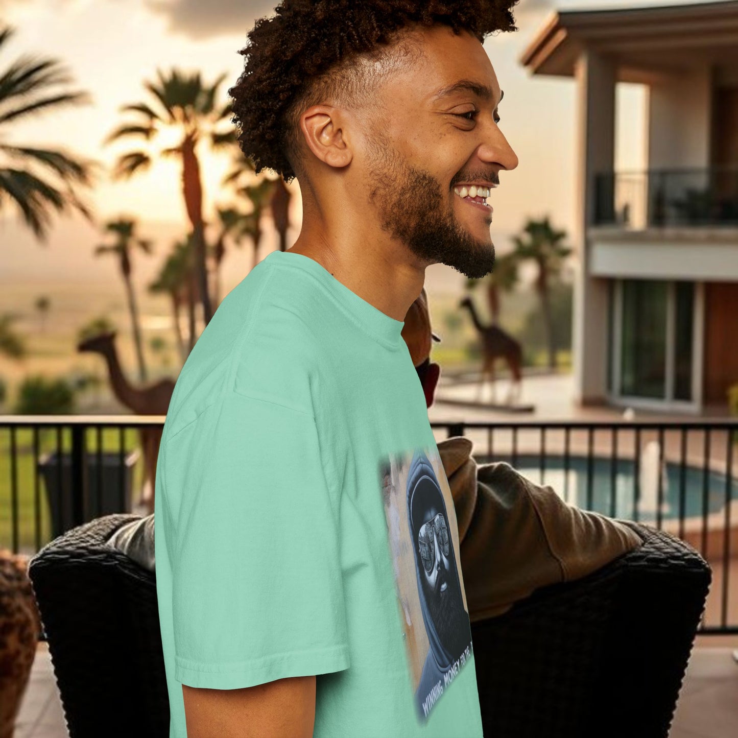 Wing Man Winning Money for The People, Urban Graphic T-shirt, Unisex Garment-Dyed Tee, Streetwear Style, Casual Summer Wear