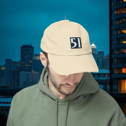 #51 Legends Distressed Cap with Vintage 51 Design | Casual Hat for Everyday Style, Trendy Accessories