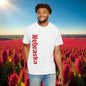 Lincoln Nebraska Area Code T-Shirt — White Tee with Red "Nebraska" & 402 Back Print, Soft-Style T-Shirt