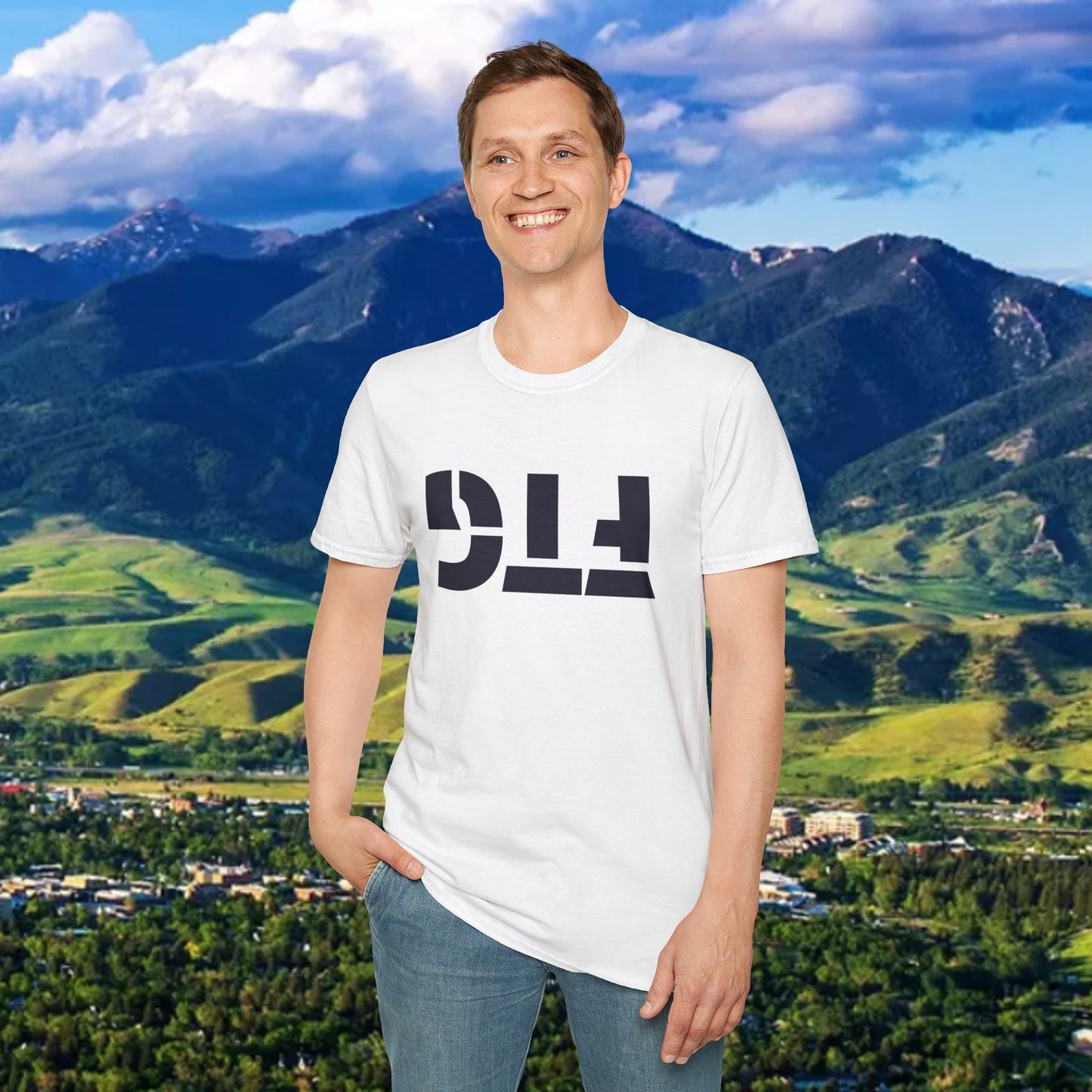 Upside Down FTG Unisex Softstyle T-Shirt - Trendy Fashion Tee, Everyday Comfort, Gift for Bobcat Fans, Gameday Wear, Relaxed Style