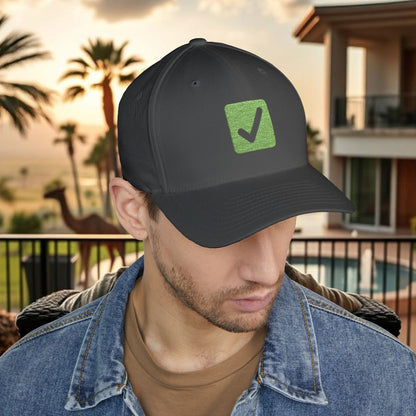 Cash it! Wing Man Designs, Closed-Back Structured Cap (Embroidery), Check Mark Hat