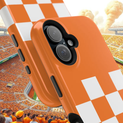Vibrant Checkerboard Magnetic Tough Cases for Phones, Sports Fans' Accessory, Durable Protection, Tennessee Design, Custom Cases, Gift Ideas