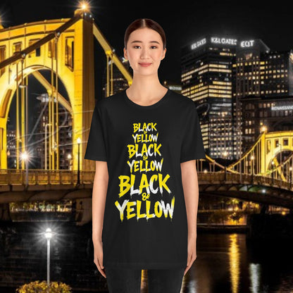 Black & Yellow Graphic Tee — Bold Pittsburgh Colors T-Shirt