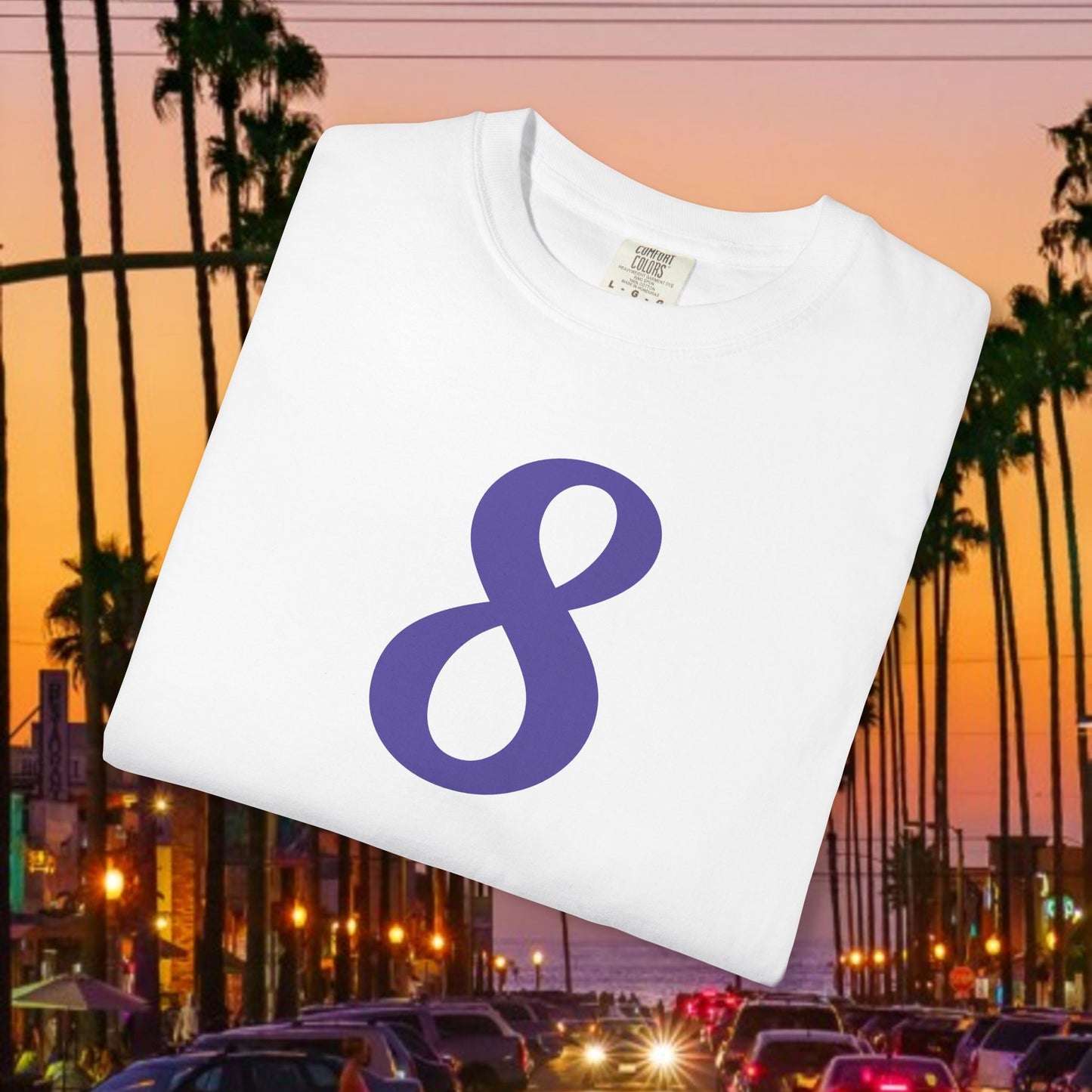 Legend Tribute Unisex Garment-Dyed T-Shirt with '8 & 24' and 'Bean' Text - Casual Wear, Gift for Friends