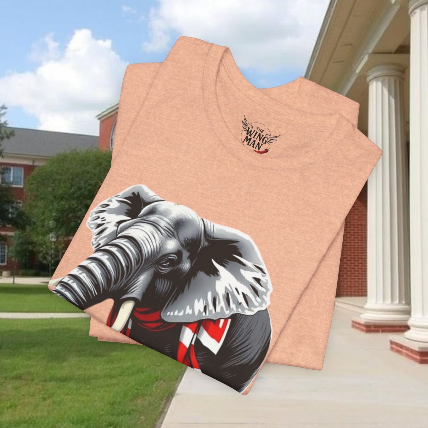 Elephant Graphic Tee — Cute Elephant Wearing Scarf T-Shirt