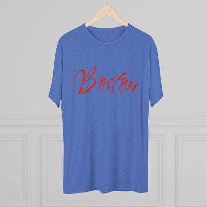 Boston Script Tee — Lightweight City Souvenir T‑Shirt, Super Comfortable Tri-Blend, Perfect for Gameday