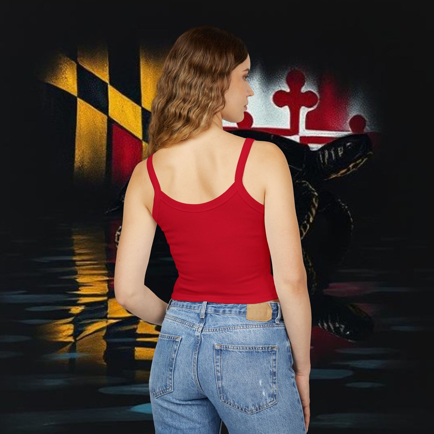 Fear Turtle Print Women's Tank Top, Cool Summer Apparel, Gym Top, Festival Wear, Maryland Fashion